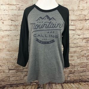 3/4 Sleeve Baseball Tee - “Mountains are Calling”